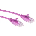 ACT roosa 0,5-meetrine LSZH U/UTP CAT6 andmekeskuse &otilde;huke &uuml;henduskaabel, takerdumisvastane, RJ45-pistikuga