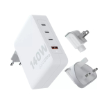 Kaasaskantav 140 W GaN reisilaadija Xtorm XVC2140, 3&times; USB-C PD porti ja 2 m USB-C kaabel, valge
