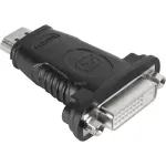 Wentronic Goobay HDMI&trade; / DVI-D adapter, HDMI standardpistik (t&uuml;&uuml;p A), must - 19-kontaktiline HDMI&trade; pistik > DVI-D (24+1) pesa (68098)