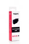 SEEK TOTI 20W Type-C + USB A seinakiirlaadija, must