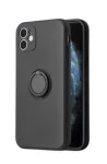 iLike Apple iPhone 12 Pro Max Silicone Case Ring Black