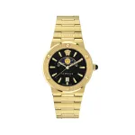 VERSACE V-Chrono meeste kell VE7G00323 38mm must sihverplaat nahkrihm