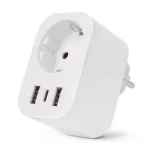 ENTAC Smart WiFi Plug 1x Schuko with 2x USB-A and 1x USB-C, White