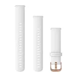 Garmin QuickFit 18mm Silikoonist Kellarihm Valge Roosakuldse Pandlaga 010-12932-0F