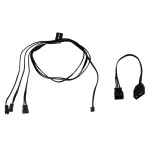 Alphacool 18602 digitaalne RGB LED Y-kaabel 3 v&auml;ljundiga ja JST-pistikuga, 60 cm, must