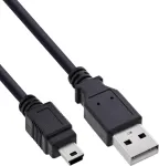 InLine&reg; USB 2.0 Mini kaabel, USB-A isane Mini-B isasele, must, 2 m