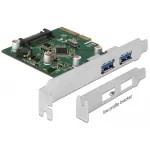 Delock PCI Express x4 kaart 2 x v&auml;lise USB 3.1 Gen 2 Type-A pesaga (90298)