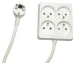 Microconnect MC-PSSQUARE040150FRW pikendusjuhe 1,5 m 4 vahelduvvoolu pistikupesa Siseruumides Valge