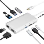 Dokkimisjaam helos 304265 USB 3.1 USB-C HDMI, VGA, USB ja LAN-iga
