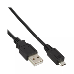 InLine Micro USB 2.0 kaabel USB t&uuml;&uuml;p A-pistik / Micro-B-pistik, must, 0,5 m