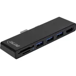 InLine 35393 MultiHub Surface Pro 4/5/6 jaoks, 3x USB-A 3.2 Gen 1, HDMI 4K, SD/microSD kaardilugeja, must