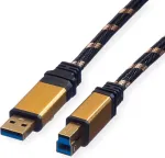 ROLINE Gold - USB-kaabel - USB t&uuml;&uuml;p B (M) USB t&uuml;&uuml;p A (M) k&uuml;lge