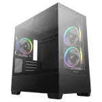 PC Midi Tower DeepCool CG380 3F &mdash; must, 235&times;437&times;451 mm, toetab 2x120 mm k&uuml;lg- + 1x120 mm tagaventilaatorit, alumine toiteplokk, 2.5 tolli/3.5 tolli k&otilde;vakettad