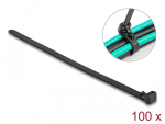DeLOCK korduvkasutatavad kuumakindlad kaablik&ouml;idikud, 200 x 7.5 mm, mustad, 100 tk