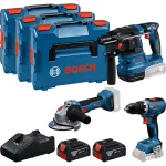 18V Professional Set, GBH 18V-22 + GSR 18V-65 + GWS 18V-8 Professional, t&ouml;&ouml;riistakomplekt sinine, 2x Li-Ion aku 5,0Ah, 3 L-BOXXis
