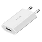 USB-A pesa adapter, 5W, 5V/1A, 1xUSB-A valge (kahjustatud pakend)