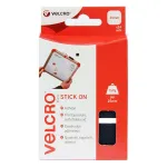 VELCRO Stick On Hook & Loop Squares 25mm x 25mm, Self-Adhesive, Black, 24 Sets (48 Pieces)