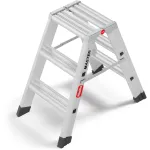 Hailo Master D80 2 x 3 astmega kahepoolne kokkupandav redel, alumiinium, kandev&otilde;ime 150 kg, EN 131