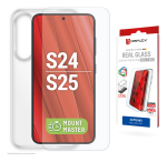 E.V.I. DISPLEX Real Glass MM + Case Samsung Galaxy S24/S25