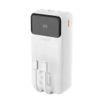 Dudao K15Max 30000mAh PD 22,5W Powerbank USB-C ja Lightning kaablitega Valge