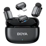 BOYA Mini 2-01 Traadita Mikrofonis&uuml;steem 2,4GHz 2 saatja ja 2 vastuv&otilde;tjaga (USB-C ja Lightning) Must