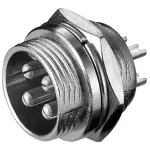 Mikrofon-Einbaustecker, 4Pin, Einbau-Anschluss schwarz, 1 St&uuml;ck
