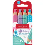 Faber-Castell Grippy Pastel kolmnurksed v&auml;rvipulgad, 4-pakk, jumbo pehme s&uuml;damik v&auml;ikestele lastek&auml;tele 110702