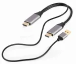 GEMBIRD aktiivne 4K HDMI isane &ndash; DisplayPort isane adapterkaabel, 2 m &ndash; must