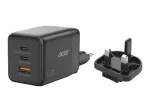 Acer toiteplokk - PPS- ja GaN-tehnoloogia - 100 W - PD 3.0 - 3 v&auml;ljundporti (USB, 2 x USB-C)