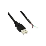 InLine USB 2.0 kaabel, USB-A-pistik / lahtine ots, must, 2m