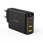 CHOETECH GaN 140W 4-pordiline laadija &mdash; 2x USB‑C, 2x USB, must (PD6005)