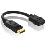Purelink PureInstall PI155 - Video- / heliadapter - DisplayPort / HDMI - 28 AWG - DisplayPort (M) - HDMI, 19-kontaktiline (W) - 10 cm - Varjestatud - Must (PI155)