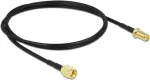 DeLOCK - Antennenverl&auml;ngerungskabel - RP-SMA (S) bis RP-SMA (W) - 1 m - Koax - Schwarz - Daumenschrauben