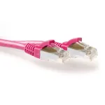 ACT Roosa 1 meeter LSZH SFTP CAT6A paigakaabel turvalukustusega RJ45 pistikutega