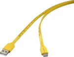 Renkforce USB-kaabel USB 2.0 USB-C-pistik USB-A-pistik Kollane Mass-Aufdruck metrisch (RF-6721076)
