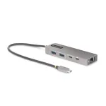 StarTech.com 3-pordiline USB-C jaotur 2,5 Gbps Etherneti ja 100 W toite edastuse l&auml;bip&auml;&auml;supordiga, USB 3.2 10 Gbps, 2x USB-A / 1x USB-C, kaasaskantav USB USB-C adapterjaotur