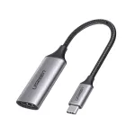 Ugreen 70444 videokaabli adapter HDMI t&uuml;&uuml;p A (standard) USB USB-C alumiinium, must