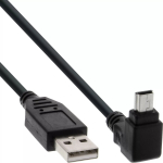 InLine USB 2.0 kaabel USB A-pistik Mini-USB B isasele, 90&deg; &uuml;lesnurga pistikutega, 1,5 m, must