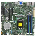 Supermicro X11SSZ-QF Micro-ATX emaplaat, LGA 1151, Intel C236, DDR4, kahekordne Gigabit LAN, IPMI, sisseehitatud graafika, HD Audio