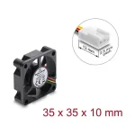Delock Axial Fan 12 V DC, 35 x 35 x 10 mm Black