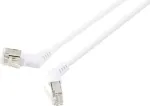 Renkforce RF-6071568 CAT 6a F/UTP patch-kaabel, RJ45, 2 m, valge, 360&deg; p&ouml;&ouml;ratavad pistikud, nurga all v&auml;ljumine
