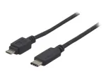 EXERTIS CONNECT USB 2.0 kaabel, USB Type-C - Micro-B, must, 1,0 m 150301