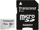 TRANSCEND Micro SDHC Card 300S 16GB UHS-I U1 adapteriga