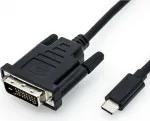Video kaabli adapter ROLINE 11.04.5831 USB USB-C to DVI 2 m Must