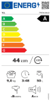 Pesumasin TCL FP0944WA0 &mdash; eestlaetav, 9 kg, 1400 p/min, A-klass, LED-ekraan, aur, 60&times;56&times;85 cm, valge