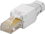 Wentronic Goobay CAT 5e UTP werkzeugfreier RJ45 Netzwerk-Stecker, Wei&szlig; - f&uuml;r flexible und starre Innenleiter, AWG 24-26 (68859)