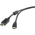 DisplayPort-HDMI video- ja helikaabel Renkforce 1,8 m &mdash; digitaalne &uuml;hendus DP-allikast HDMI-kuvarile