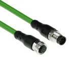 ACT Industrial 3.00 meetri pikkune andurikaabel M12A 8-kontaktiline isane M12A 8-kontaktilisse emasesse, Ultraflex TPE kaabel, varjestatud