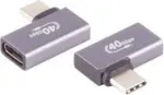 ShiverPeaks BS13-60001 USB4 USB-C isane&ndash;USB-C emane adapter, 90&deg; nurgaga vasakule/paremale