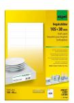 Isekleepuv silt Sigel LP783 Ristk&uuml;lik Valge 420 tk